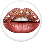 20MM   Lips  Print   glass  snaps buttons