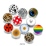 20MM   Pattern  Print   glass  snaps buttons