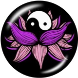 20MM  Tai Chi Print   glass  snaps buttons