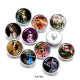 20MM  girl  dance  Print   glass  snaps buttons