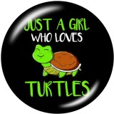 20MM   Cartoon   tortoise    Print   glass  snaps buttons