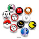 20MM   Cartoon  pattern  Print   glass  snaps buttons