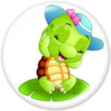 20MM   Cartoon   tortoise    Print   glass  snaps buttons