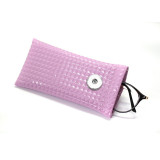 18*9CM Sunglasses bag PU leather bullet mouth portable waterproof glasses bag storage fit 18&20mm snap buttom sanp jewelry