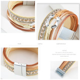Ladies bracelet European and American ethnic style multi-layer woven ring accessories leather bracelet