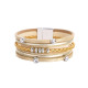 Multilayer bracelet ladies geometric chain temperament leather buckle bracelet