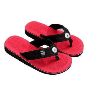 2 buttons Flip-flops slippers casual personality outdoor trend beach shoes fit18&20MM  snaps jewelry