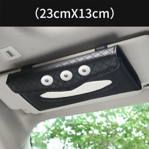 Car sun visor hanging paper towel clip car mask storage pumping box leather car tissue box interior fit 18&20MM snap buttom snap jewelry