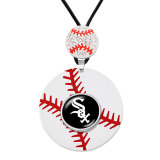 Team logo sport necklace with glass buckle Necklace with chain adjustable  fit 20MM chunks snaps jewelry