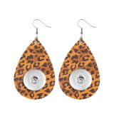 Leopard Leather snap earring fit 20MM snaps style jewelry  earrings for women