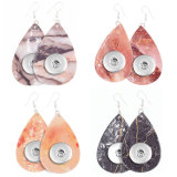Imitation marble pattern Leather snap earring fit 20MM snaps style jewelry