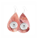 Imitation marble pattern Leather snap earring fit 20MM snaps style jewelry