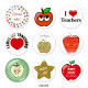 20MM   words  Apple  Print   glass  snaps buttons