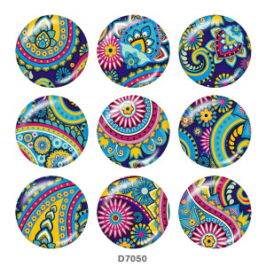 20MM Bohemia Pattern Print  glass  snaps buttons