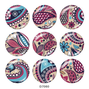 20MM Bohemia Pattern  Print   glass  snaps buttons