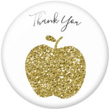 20MM   words  Apple  Print   glass  snaps buttons