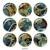 20MM Bohemia Pattern Print glass  snaps buttons