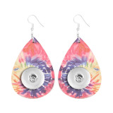 Color tie-dye effect Leather snap earring fit 20MM snaps style jewelry