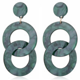 Acrylic acetate plate hoop chain long earrings simple geometric design