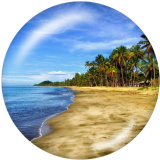 20MM   summer   Print   glass  snaps buttons  Beach Ocean