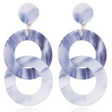 Acrylic acetate plate hoop chain long earrings simple geometric design