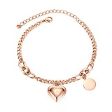 Simple and versatile love round stainless steel bracelet women