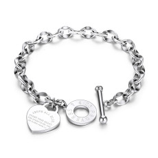 Stainless Steel Women's Bracelet O-chain Love Bible Proverbs 4:23 Bracelet