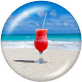 20MM   summer   Print   glass  snaps buttons  Beach Ocean