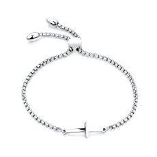 Stainless steel cross bracelet with adjustable length