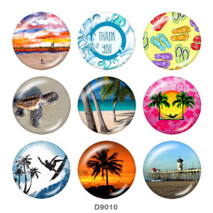 20MM   Summer  Sea  turtle   Print   glass  snaps buttons Beach Ocean