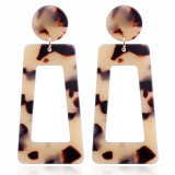 Leopard Print Exaggerated Earrings Acrylic Acrylic Sheet Geometric Long Square T-shaped Earrings