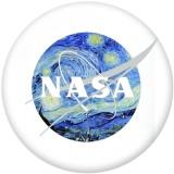 20MM  NASA    Print   glass  snaps buttons