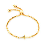 Stainless steel cross bracelet with adjustable length