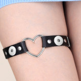 Love peach heart single layer ring punk leg ring garter belt jewelry foot ring fit two 20MM chunks snaps jewelry