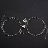 New stainless steel couple bracelet simple heart-shaped magnet lock key male and female bracelet pair