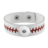 New Baseball Football Basketball American Flag Ball Leather Bracelet PU Bracelet fit 20mm snaps chunks 1 button