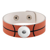 New Baseball Football Basketball American Flag Ball Leather Bracelet PU Bracelet fit 20mm snaps chunks 1 button