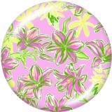 20MM   Flower  pattern   Print   glass  snaps buttons
