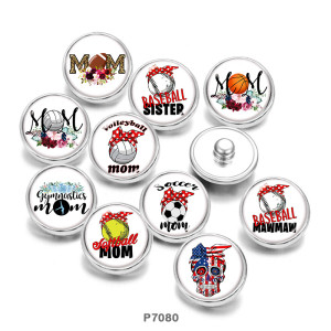 20MM  MOM   Print   glass  snaps buttons