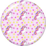 20MM  color  pattern   Print   glass  snaps buttons