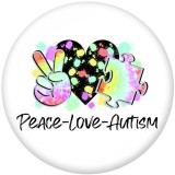 20MM  Peaceful  love   Print   glass  snaps buttons