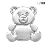 12MM  Cartoon little bear lovemetal snap silver  Plated  snap button