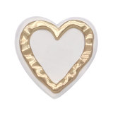 20MM design Heart LOVE metal snap Golden  Plated with Rhinestone snap button