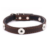 Pet leather collar small and medium-sized dog accessories adjustable pet supplies fit  4 18&20MM snap buttom snap jewelry