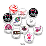 20MM   Flower   love   Print   glass  snaps buttons