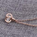 55CM chain Stainless Steel Necklace Crown Zircon Pendant