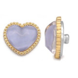 20MM design Heart LOVE metal snap Golden  Plated with Rhinestone snap button