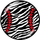 20MM  Baseball  Pattern  Print   glass  snaps buttons