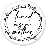 20MM  words  MOM  Print   glass  snaps buttons