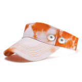 Tie dye retro tennis hat summer sun hat sunscreen fit 18mm snap button beige snap button jewelry